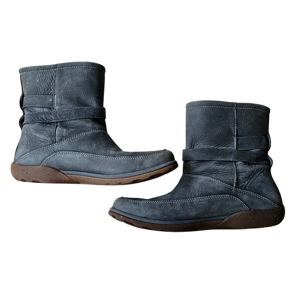 Chaco Hopi Grey Leather Felt Winter Comfy Boots Size 9